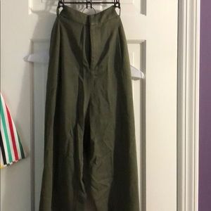 Army green flows pants